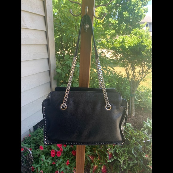 Michael Kors Astor medium studded pebbled leather double chain handle bag NWOT - Picture 2 of 15